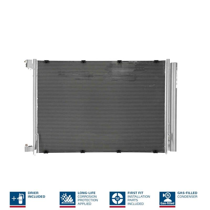 A/C condensator (met droger, (EN) additional fitting elements) past: MERCEDES AMG GT (C190), AMG GT (C192), AMG GT (R190), AMG GT (X290), C (A205), C (C205), C T-MODEL (S205) 1.5-Electric 05.13-