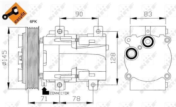 Airconditioning compressor past: FORD TRANSIT, TRANSIT TOURNEO 2.0-2.5D 05.91-12.00