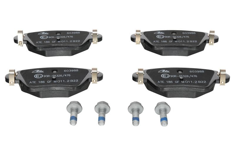 Remblokken set Achter (met remklauw geleidingsbouten), past: FORD MONDEO III  JAGUAR X-TYPE I  RENAULT KANGOO, KANGOO EXPRESS 1.2-3.0 10.00-