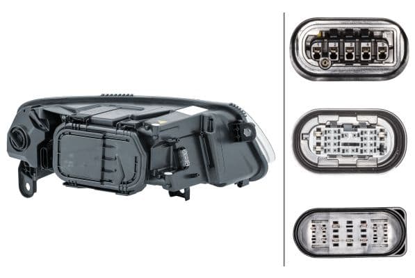 Koplamp Links (D2S/P21W/PY21W/W5W, elektrisch, met motor, met gloeilamp) past: AUDI A6 C6 05.04-10.08