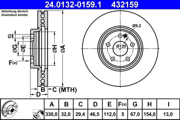 Brake disc Voor Links/Rechts past: MERCEDES CLK (A208), CLK (C208), E (W210), E T-MODEL (S210), SLK (R170)  CHRYSLER CROSSFIRE 3.2/4.2/4.3 01.96-12.07