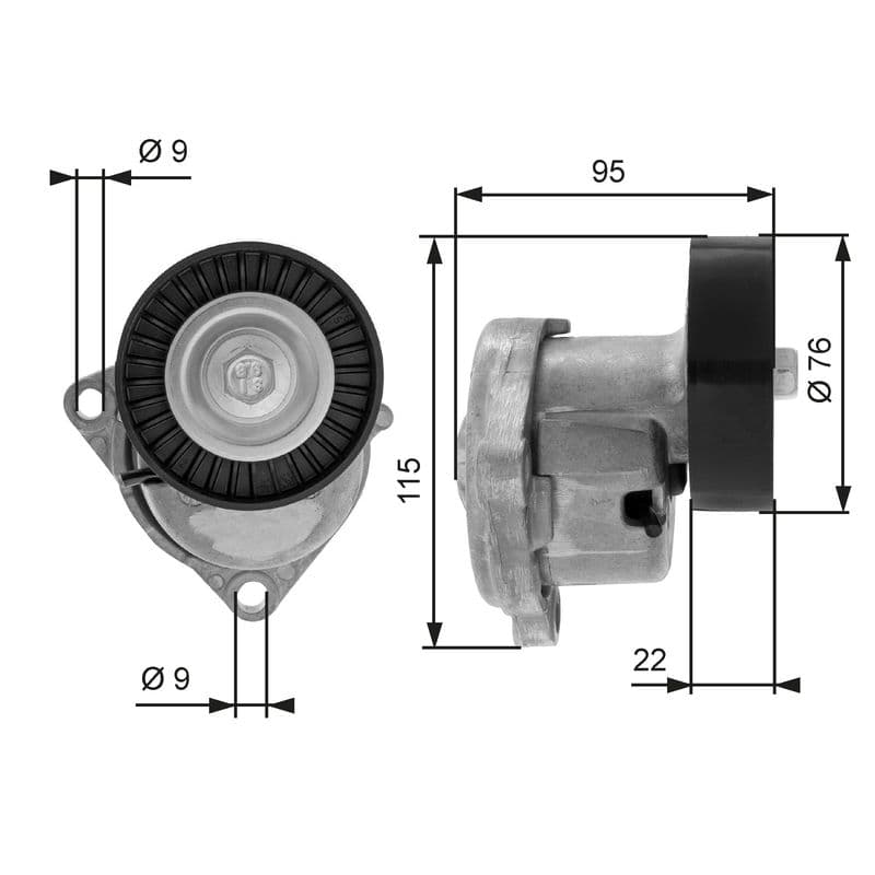 Tensioner Pulley, V-ribbed belt