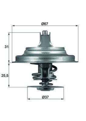 Thermostaat koelsysteem (80°C) past: MERCEDES G (W460), V (638/2)  SEAT ALHAMBRA, LEON, TOLEDO II  VW BORA, BORA I, CALIFORNIA T4 CAMPER, CORRADO, CRAFTER 30-35, CRAFTER 30-50 1.9-3.0D 12.79-05.13