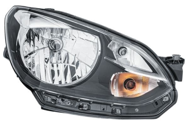 Koplamp Rechts (H4/PY21W/W21, elektrisch, met motor, kleur invoegen: zwart) past: VW UP 07.16-