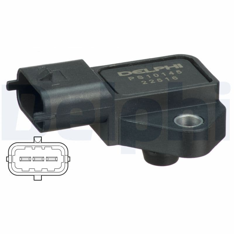 Druksensor in het inlaatspruitstuk (3 pin) past: HONDA CIVIC VII  OPEL ASTRA G, ASTRA G CLASSIC, ASTRA H, ASTRA H GTC, COMBO, COMBO TOUR, CORSA C, MERIVA A 1.7D 01.02-