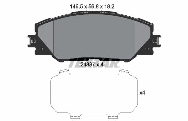 Remblokken set Voor , past: PONTIAC VIBE  TOYOTA AURIS, MARK X ZIO I, MIRAI, PRIUS PLUS, RAV 4 III, RAV 4 IV 1.8H-Electric 11.05-