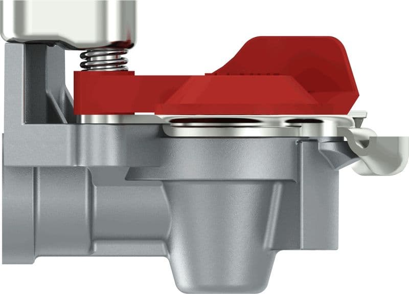 Pneumatische koppeling (door handle, draadmaat M22x1,5mm, kleur red, klep inbegrepen, toepassing trekker)