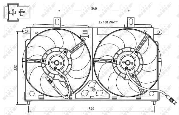 Radiatorventilator past: CITROEN SAXO  PEUGEOT 106 II 1.0-1.6 02.96-07.04