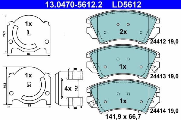 Keramische remblokken Voor (met extra's), past: CHEVROLET CAMARO, MALIBU  OPEL ASTRA J, ASTRA J GTC, CASCADA, INSIGNIA A, INSIGNIA A COUNTRY, ZAFIRA C  SAAB 9-5 1.3D-6.2 07.08-
