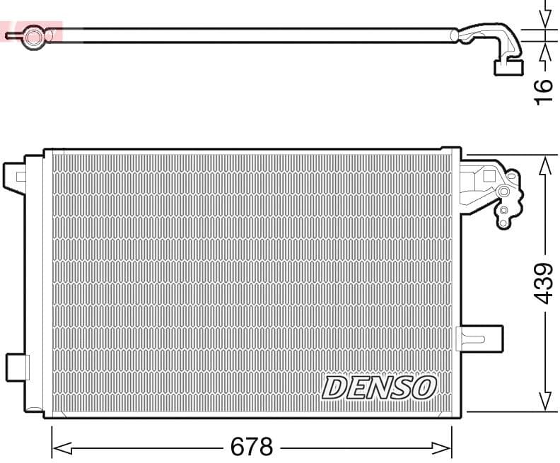A/C condensator (met droger) past: VW CALIFORNIA T5 CAMPER, MULTIVAN T5, TRANSPORTER T5 2.0/2.0CNG/2.0D 11.03-08.15