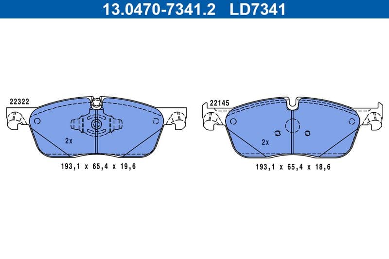 Keramische remblokken Voor , past: JAGUAR F-PACE, XE, XF II, XF SPORTBRAKE  LAND ROVER RANGE ROVER VELAR 2.0-3.0DH 03.15-
