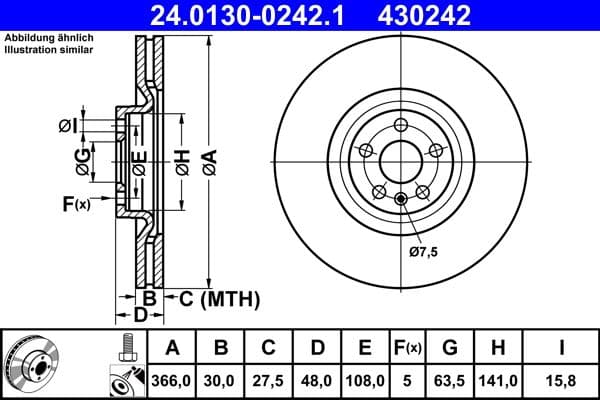 Brake disc Voor Links/Rechts past: VOLVO XC60 II, XC90 II 2.0-2.0H 09.14-