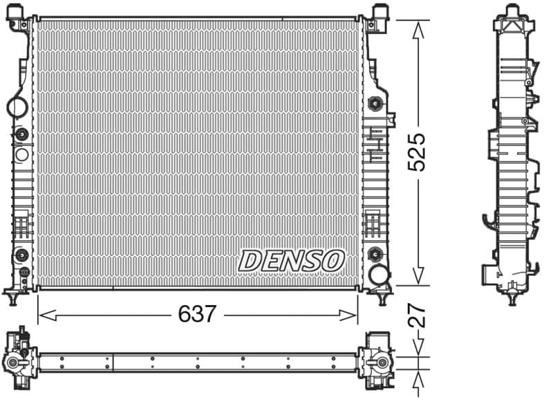 Motorradiator past: MERCEDES G (W461), GL (X164), M (W164), R (W251, V251) 3.0-5.5 02.05-07.23