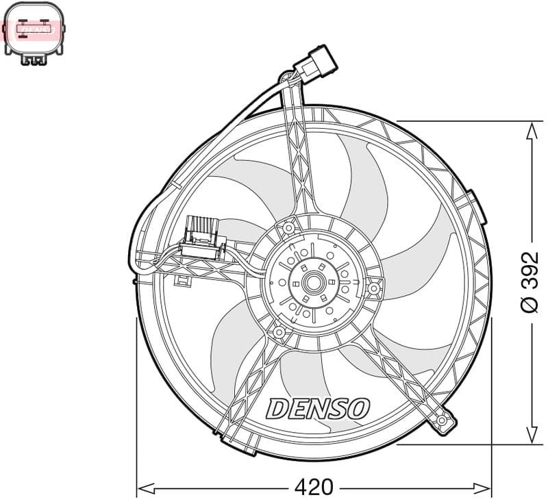 Radiatorventilator past: MINI (R56), CLUBMAN (R55), COUNTRYMAN (R60), PACEMAN (R61) 1.6/1.6D 11.06-10.16