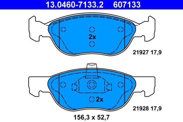 Remblokken set Voor , past: FIAT PUNTO 1.3D/1.4/1.9D 09.99-03.12