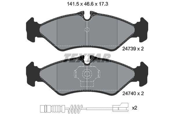 Remblokken set Achter , past: MERCEDES SPRINTER 2-T (B901, B902)  VW LT 28-35 II, LT 28-46 II 2.1D-2.9D 01.95-07.06
