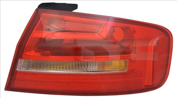 Achterlicht Links (extern, P21W, kleur indicator wit, kleur van het glas red) past: AUDI A4 B8 Saloon 11.11-05.16