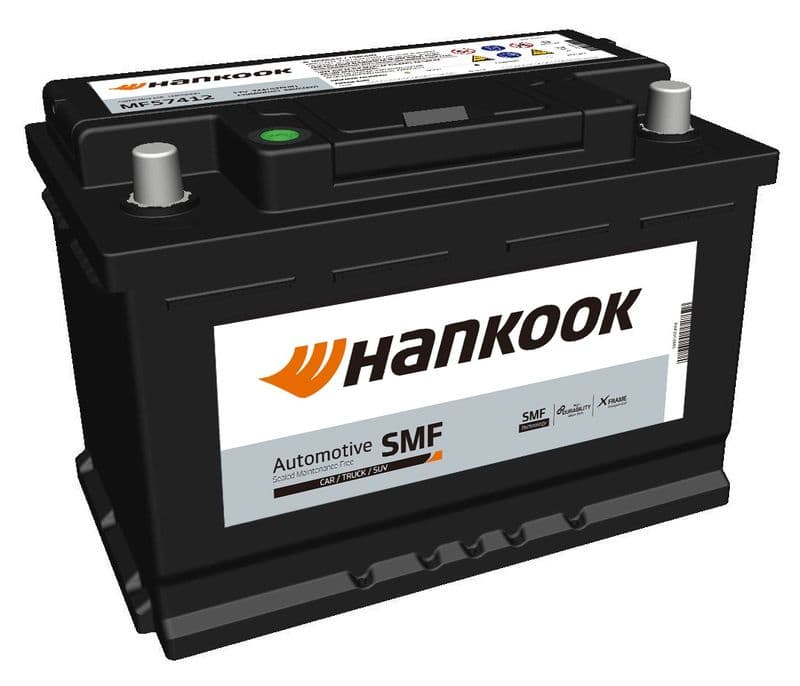 Batterij HANKOOK 12V 74Ah/680A (R+ standaard terminal) 277x174x190 B13 - montageflens 10,5 mm (beginnen)