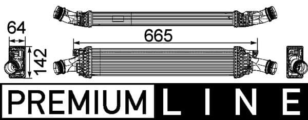 Toevoerluchtkoeler past: AUDI A4 ALLROAD B8, A4 B8, A5, A6 C7, A7, Q5  PORSCHE MACAN 1.8-2.0H 10.07-09.18