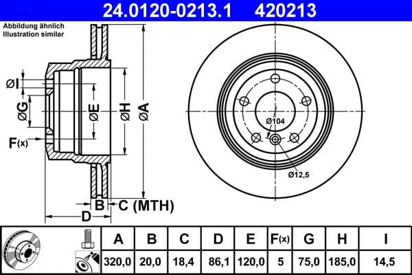 Brake disc Achter Links/Rechts past: BMW 5 (E60), 5 (E61) 2.5/3.0/3.0D 09.04-12.10