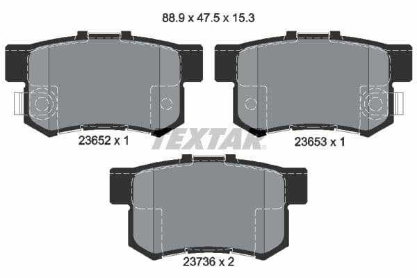 Remblokken set Achter , past: ACURA TL  GREAT WALL HOVER H6  HONDA ACCORD VII, CIVIC VII, CR-V II, CR-V III, FR-V, JAZZ II, STEPWGN 1.2-3.2 05.96-