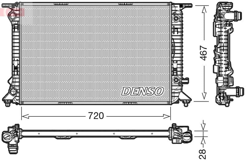 Motorradiator past: AUDI A4 ALLROAD B8, A4 B8, A5, A6 C7, A7, Q3, Q5 1.8-2.0H 10.07-10.18