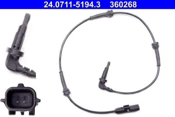 ABS-sensor Voor Links past: RENAULT LAGUNA, LAGUNA III 1.5D-3.5 10.07-12.15
