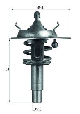 Thermostaat koelsysteem (90°C) past: MERCEDES C (CL203), C (W203), C (W204), C T-MODEL (S203), C T-MODEL (S204), CLC (CL203), CLK (A209), CLK (C209), E (W211), E (W212) 1.0-2.0 01.91-
