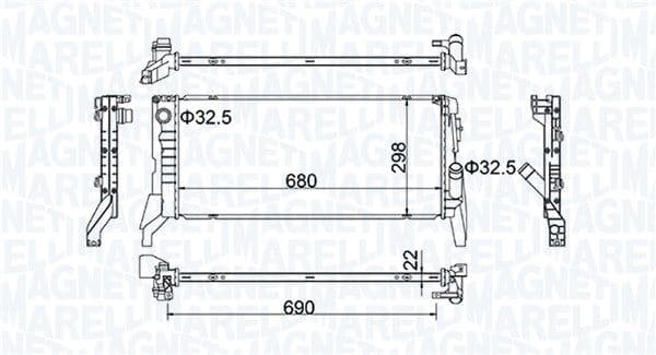 Motorradiator past: BMW 2 (F45), 2 GRAN TOURER (F46), 2 GRAN TOURER VAN (F46), X1 (F48)  MINI (F55), (F56), (F57), CLUBMAN (F54), COUNTRYMAN (F60) 1.5D/2.0D 09.13-