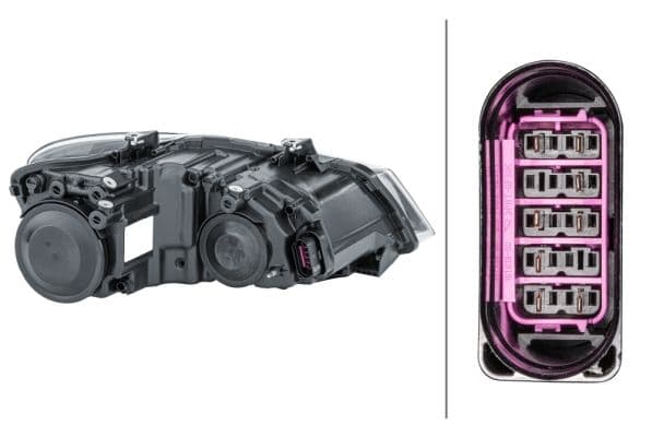 Koplamp Links (H7/H7/PY21W/W5W, elektrisch, met motor, met gloeilamp) past: VW POLO V 6C 05.14-09.17