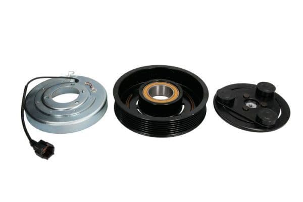 Airco compressor koppeling compleet (QUALITY DKS17D 12V 7PK 130mm) past: NISSAN MURANO II, NAVARA NP300, PATHFINDER III 2.5D 01.05-