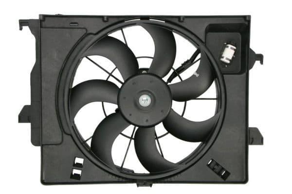 Radiatorventilator (met huisvesting, met controller) past: HYUNDAI ACCENT IV, SOLARIS, VELOSTER  KIA RIO III 1.4/1.6 11.10-