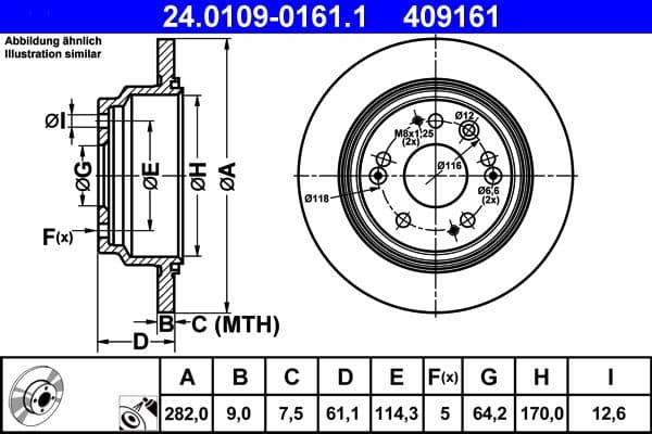 Brake disc Achter Links/Rechts past: HONDA ACCORD VII, ODYSSEY, SHUTTLE 2.0-2.4 10.97-05.08