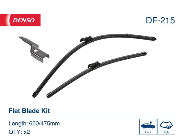 Wisserblad voegloos Voor 650/475mm past: BMW 2 (F45), 2 GRAN TOURER (F46), 5 (G30, F90), 5 (G31), 7 (G11, G12)  FIAT TALENTO  JAGUAR F-PACE  LAND ROVER RANGE ROVER VELAR  NISSAN NV300 05.14-