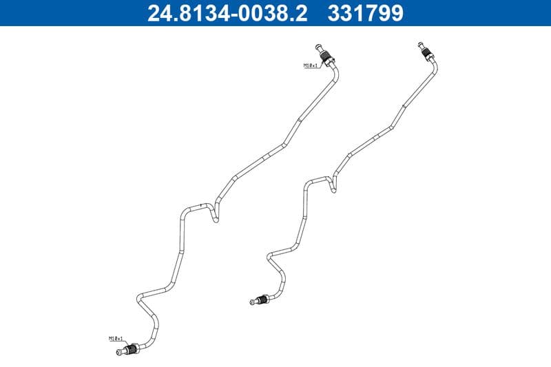 Remleiding/slang flexibel Achter/Buiten Links (lengte 460mm, M10x1) past: SEAT IBIZA IV, IBIZA IV SC, IBIZA IV ST  VW POLO V, POLO VIVO 1.0-2.0D 03.08-05.22