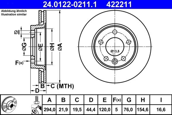 Brake disc Achter Links/Rechts past: VW CALIFORNIA T5 CAMPER, CALIFORNIA T6 CAMPER, MULTIVAN T5, MULTIVAN T6, TRANSPORTER T5, TRANSPORTER T6 1.9D-Electric 04.03-08.24