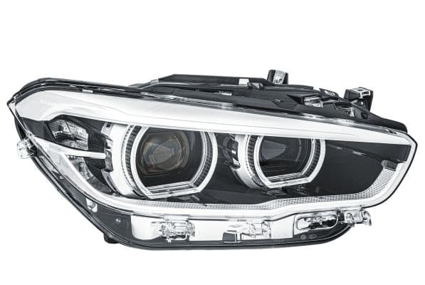 Koplamp Rechts (LED, met motor, kleur indicator: transparant) past: BMW 1 F20, F21 11.10-03.15