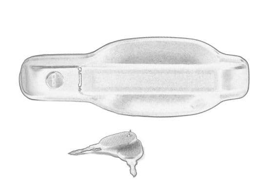 Door handle Voor Rechts (met de sleutel, extern, met slot, zwart) past: IVECO DAILY II 2.5D/2.8D 01.89-05.99