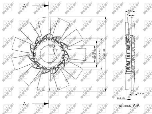 Radiator plezier (diameter 680mm, aantal bladen 11) past: SCANIA G I, P I, R I, T DC09.108-DT16.08 03.04-05.19
