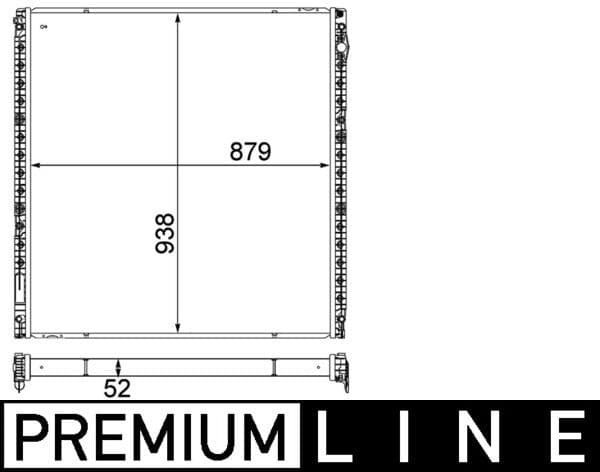 Motorradiator ((en) without frame, lage temperatuur  nieuw type) EURO 6 past: MAN TGS I, TGX I  AGRALE 1000 D2066LF01-D3876LF16 10.85-