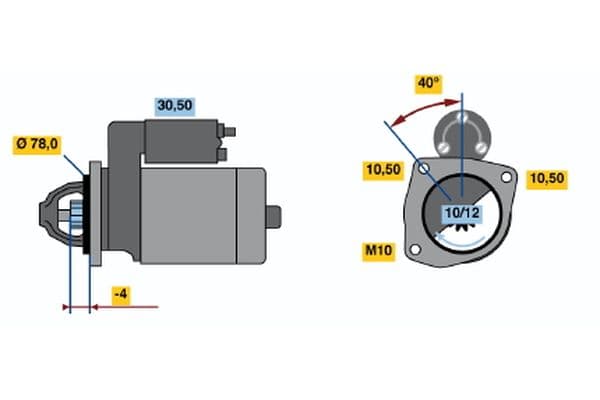 Starter (12V, 2,2kW, gereviseerd) past: FIAT CROMA  RENAULT 18, 18 VARIABLE, 21, 25, ESPACE I, ESPACE II, FUEGO, MASTER I, SAFRANE I, TRAFIC 1.9D-2.5D 03.80-03.01