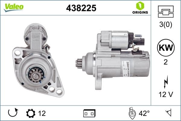Starter (12V, 2kW, (en) new with a deposit) past: AUDI A1, A3  SEAT ALTEA, ALTEA XL, IBIZA IV, IBIZA IV SC, IBIZA IV ST, LEON, TOLEDO IV  SKODA FABIA II, FABIA II PRAKTIK 1.2D/1.6D/2.0D 03.04-09.20