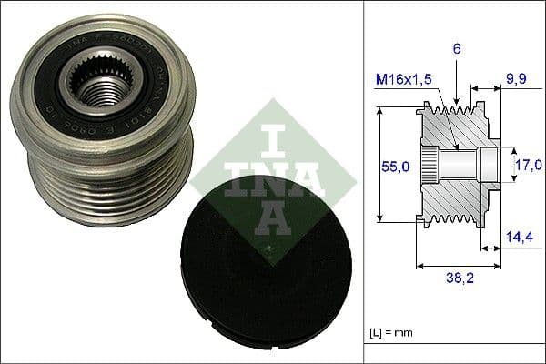 Dynamo poelie past: HYUNDAI GRAND SANTA FÉ, I30, I40 I, I40 I CW, IX35, KONA, SANTA FE IV, SANTA FÉ II, SANTA FÉ III, STARIA, TUCSON  KIA CARNIVAL III, CARNIVAL IV, CEED 1.6D/2.0D/2.2D 08.04-
