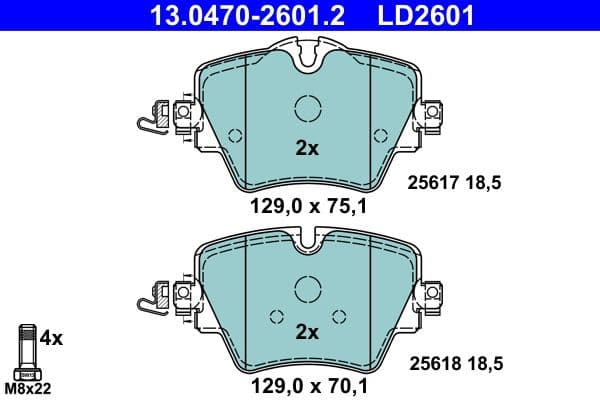 Keramische remblokken Voor , past: BMW 1 (F40), 2 (F45), 2 (G42, G87), 2 GRAN COUPE (F44), 2 GRAN TOURER (F46), 2 GRAN TOURER VAN (F46), 3 (G20, G80, G28), 3 (G21), 3 (G21, G81) 1.5-2.0H 11.13-