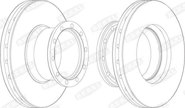 Brake disc voor Links/Rechts (406mmx48mm) past: DAF SB  SETRA 200, 300 01.73-