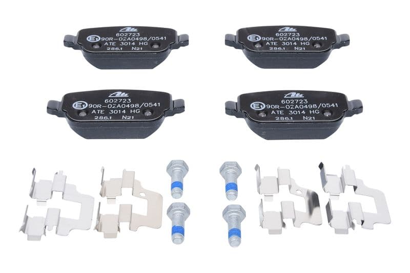 Remblokken set Achter (met extra's  met remklauw geleidingsbouten), past: FORD FOCUS II, GALAXY II, GALAXY MK II, KUGA I, MONDEO IV, S-MAX 1.6-2.5 05.06-06.15