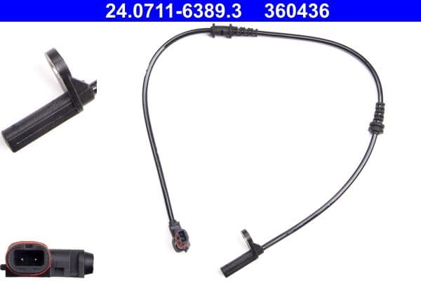 ABS-sensor Voor Links/Rechts past: MERCEDES SLC (R172), SLK (R172) 1.6-5.5 02.11-