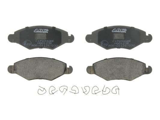 Remblokken set Voor , past: PEUGEOT 106 II, 206, 206+, 306, J5 1.1-2.0 09.90-