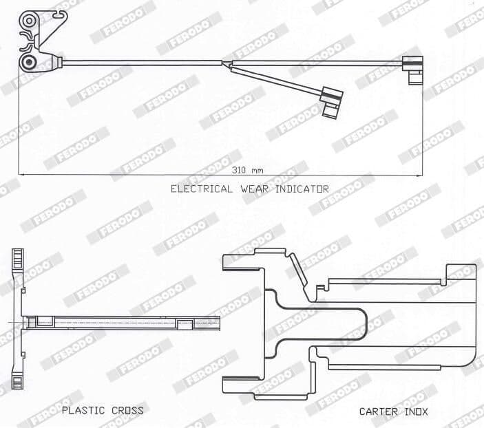 Sensor remblokslijtage Achter/Voor past: VW TRANSPORTER T4  DAF CF, CF 65, CF 75, CF 85, LF, LF 55, XF 105, XF 106  IVECO EUROCARGO I-III, EUROCARGO IV, EUROFIRE II, EUROSTAR 1.9D-9.5D 01.92-