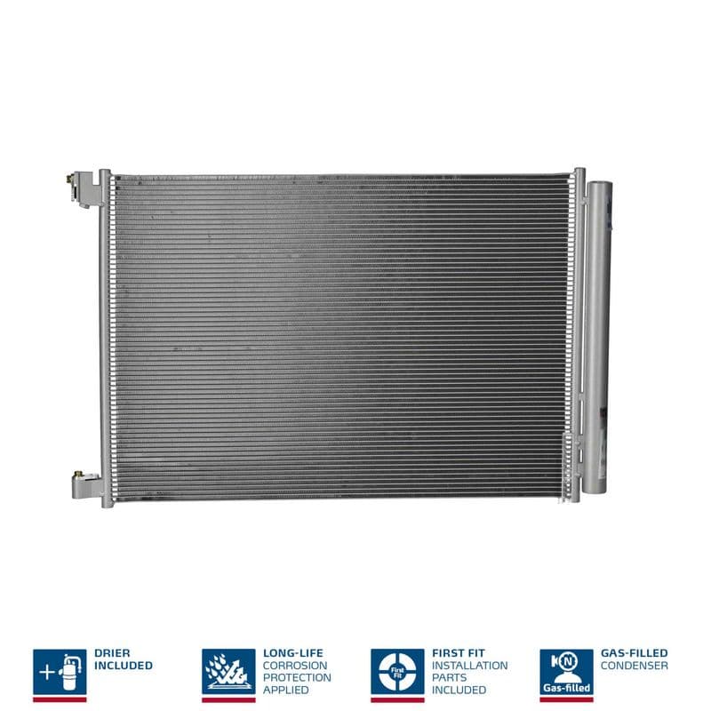 A/C condensator (met droger, (EN) additional fitting elements) past: MERCEDES AMG GT (C190), AMG GT (C192), AMG GT (R190), AMG GT (X290), C (A205), C (C205), C T-MODEL (S205) 1.5-Electric 05.13-